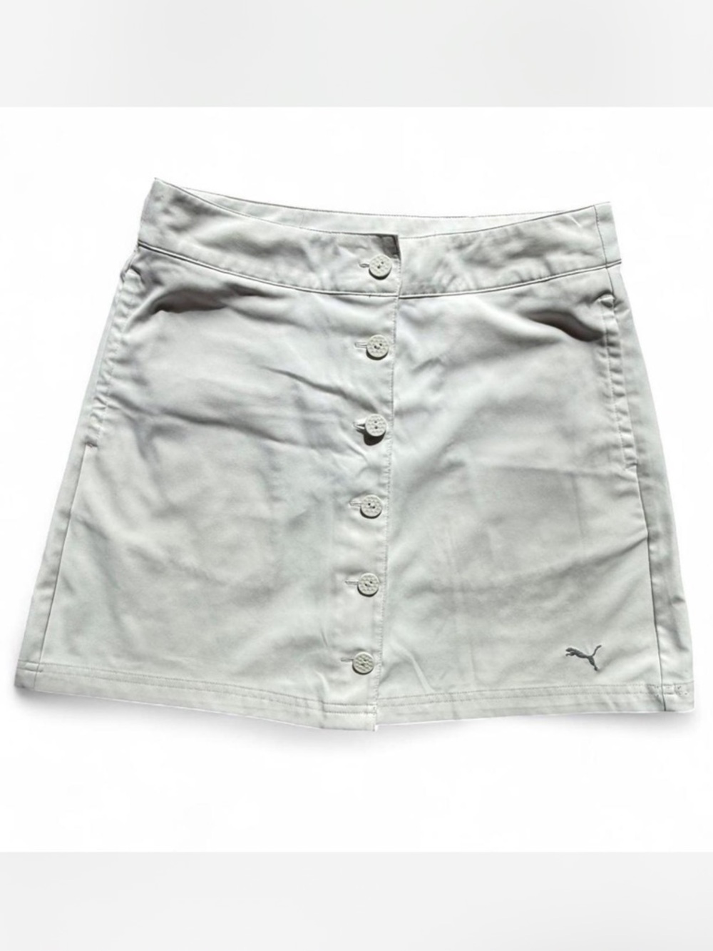 PUMA White A Line Button Down Mini Skirt Tennis Golf Women's Size 4 S Activewear